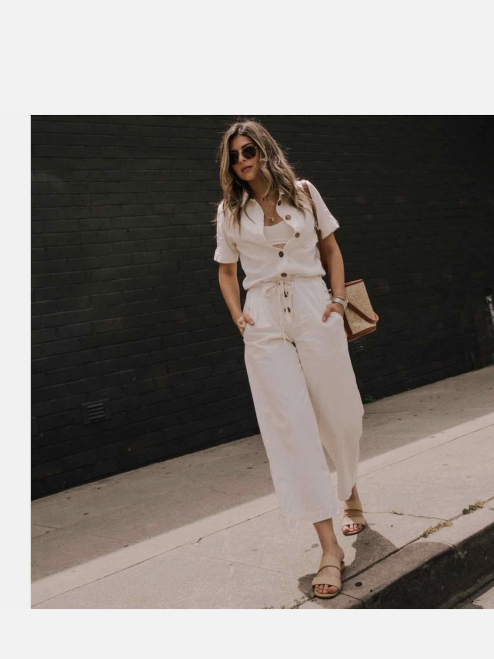 Sezane Bennie White Women's Jumpsuit